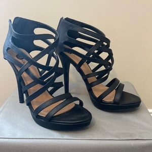 Michael Antonio Black Strappy Heels